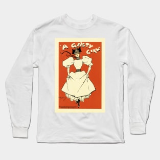 A GAIETY GIRL by Dudley Hardy Musical Theatrical Play Advertisement Art Long Sleeve T-Shirt